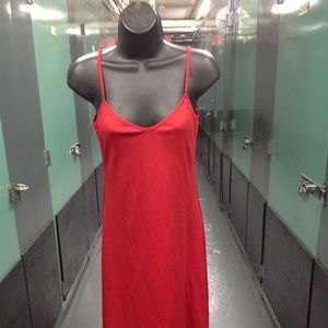 WOMENS RED SHEATH SPAGHETTI STRAP DRESS SZ M
